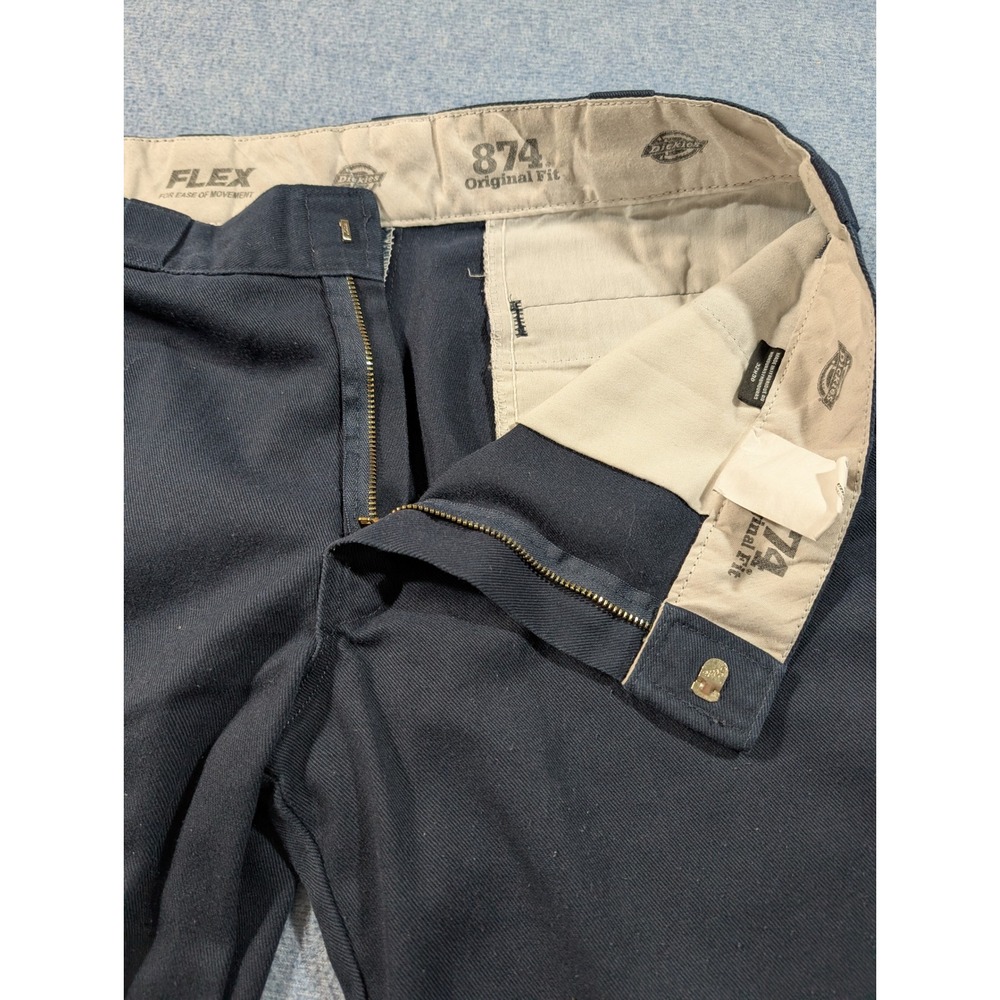 Dickies 874 Flex Original Fit Work Pants Mens 32x30 Dark Navy Blue 11874DN - Picture 4 of 9